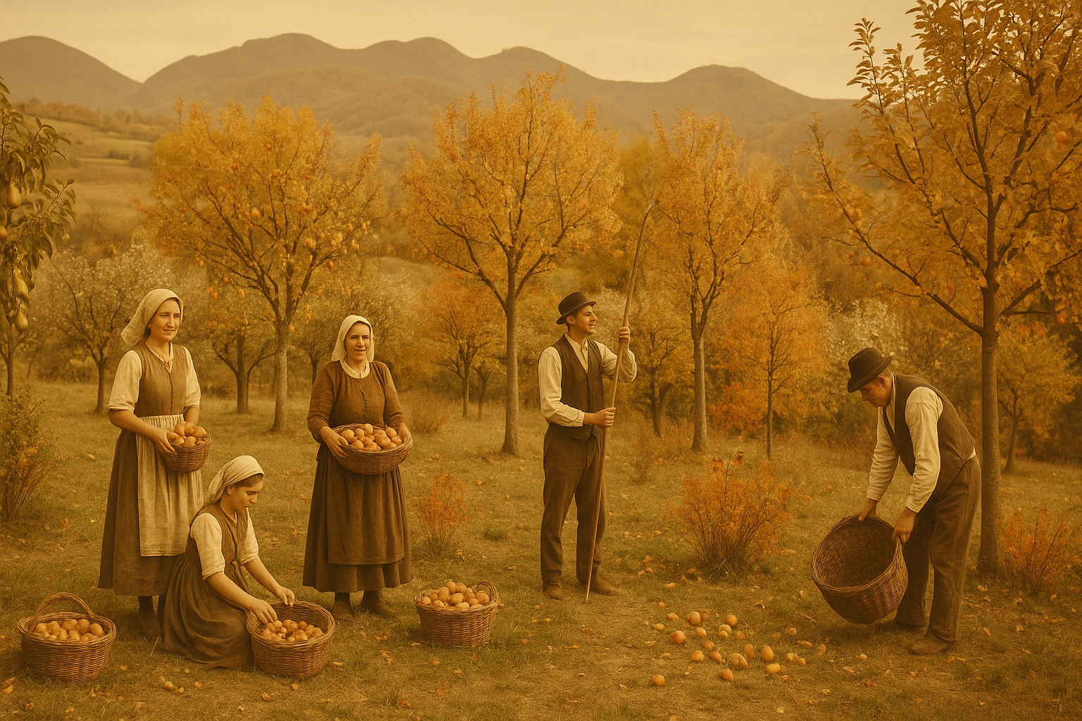 Voćnjak i oranje volovima (slika fallback)